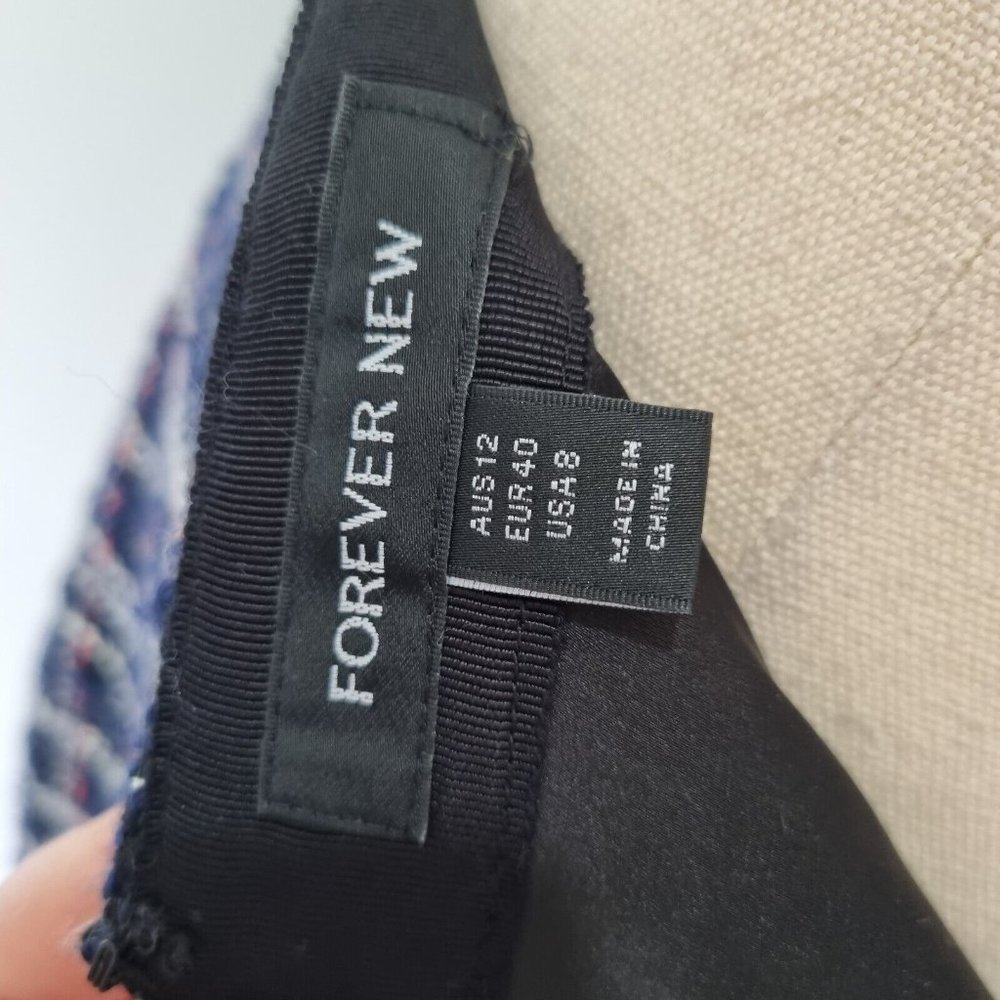 Forever New Multicolour Tweed Faux Wrap Mini Skirt Size 12 - Picture 7 of 7